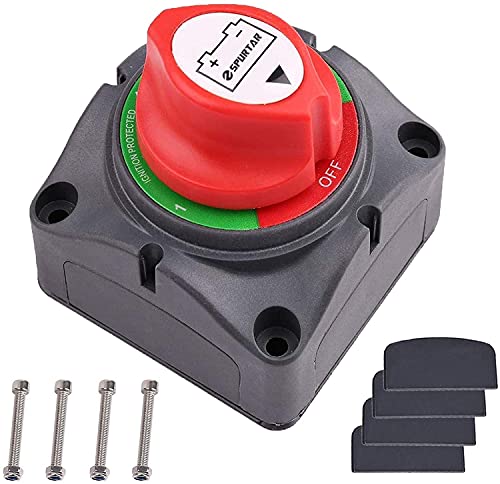 Best Cyber Deals 🔥 Spurtar Battery Disconnect Switch 1-2-Both-Off, DC 12V-48V Master Off Switch Battery Selector Switch Power Cut Off for Marine Boat Car ATV RV Vehicle, Waterproof Battery Isolator Heavy Duty