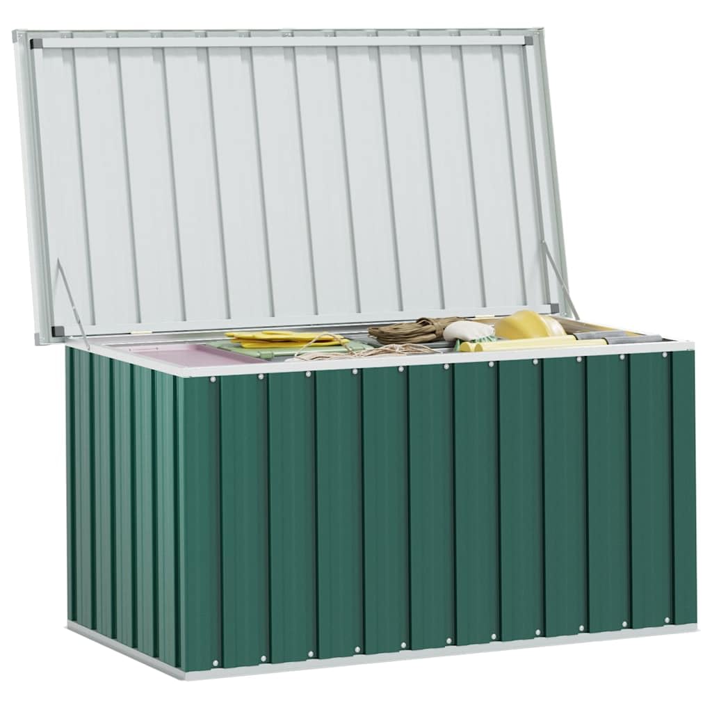Generico Baule da giardino verde 129x67x65 cm,Mobili da giardino,Cassapanche da esterno-46261
