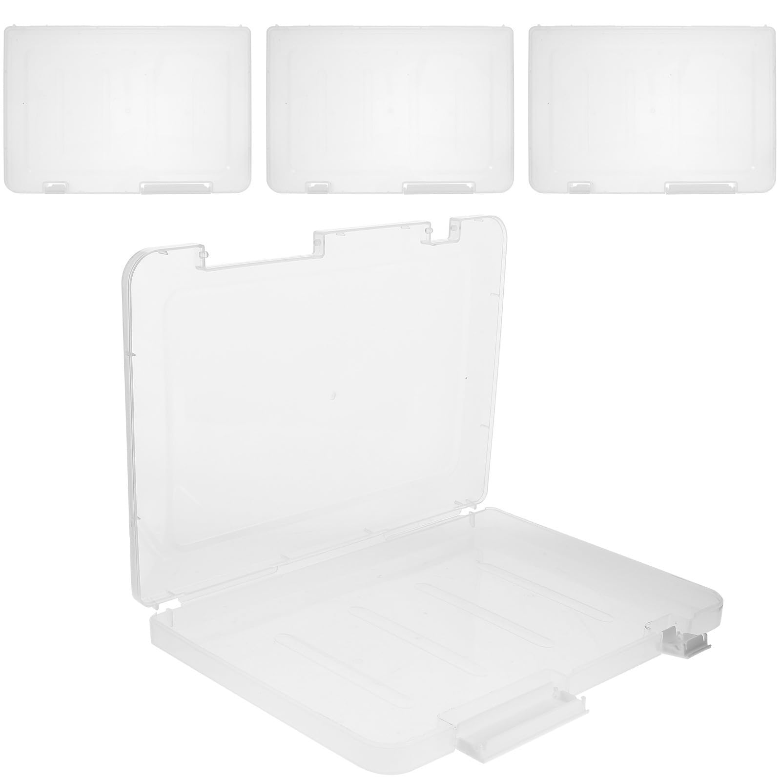 4 Piezas Caja de Archivos de Plástico PP Portátil