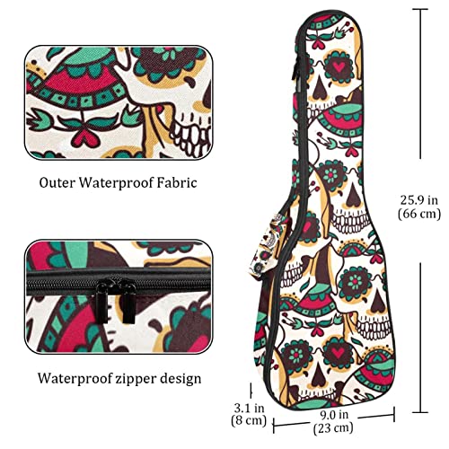 Sac Ukulélé Crâne Vintage Mexique Étui Pour Ukulélé 23 Pouces Pour Tenor Soprano Concert Étanche Housse Pour Ukulélé - Les Beatles, Paul McCartney, John Lennon, RIngo Starr, George Harrison Sac Ukulélé Crâne Vintage Mexique Étui Pour Ukulélé 23 Pouces Pour Tenor Soprano Concert Étanche Housse Pour Ukulélé – Image 5