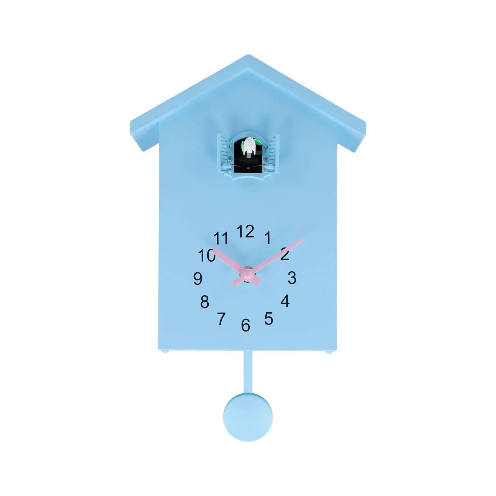 GOXQIT 1 Pcs Cuckoo Clock With Chimer Sound Clocks With Pendulum Birds House Battery Powered Home Living Room Kitchen Wall Decoration For Living Room(Blue)