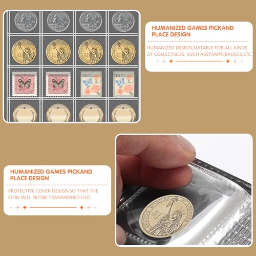 münzhüllen,münztaschen,münzaufbewahrung 30mm,münzaufbewahrung 2euro,münzsammler,Euro münzsammelalbum,münzaufbewahrung,einzeltaschen-münzhüllenhalter (20 Seiten 30mm*30mm)