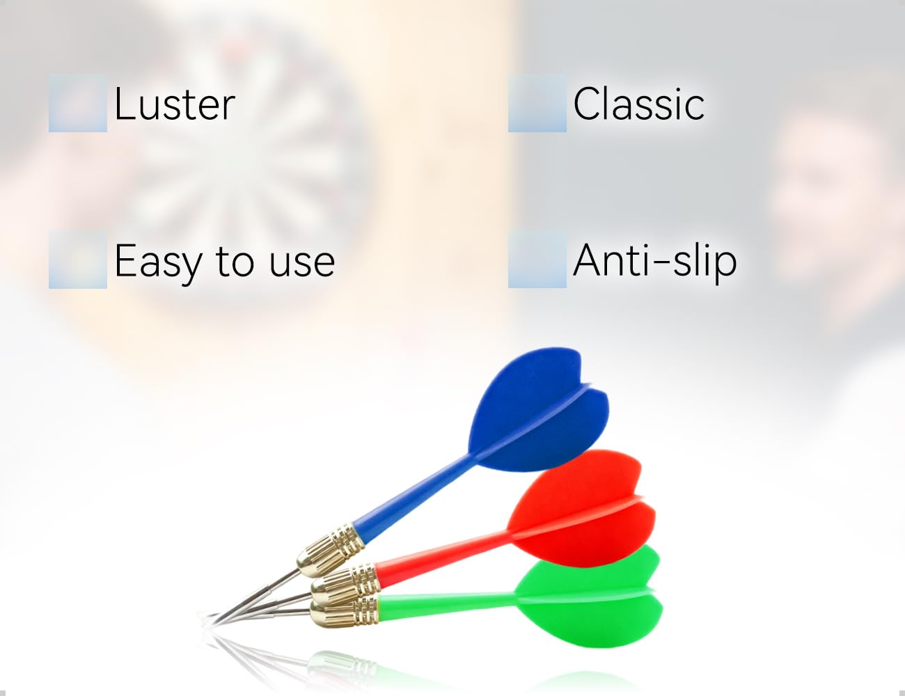 Set di 9 Freccette con Punta in Metallo, Freccette con Punta Rivestita in Ferro e Rame, Utilizzabili per Allenamento e Intrattenimento in Club (Rosso, Blu Scuro e Verde)