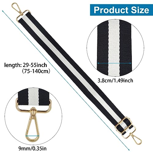 Sangle pour sac à main réglable et large avec boucles pivotantes Lot de 2