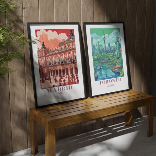 Image of COLOSSAL ART HOUSE Wall Art Set of 2 - 10x13 inch Framed Paintings for Living Room, Bedroom & Home Decor - Modern Wall Decoration for Interior Spaces, Aesthetic & Stylish Design Blue