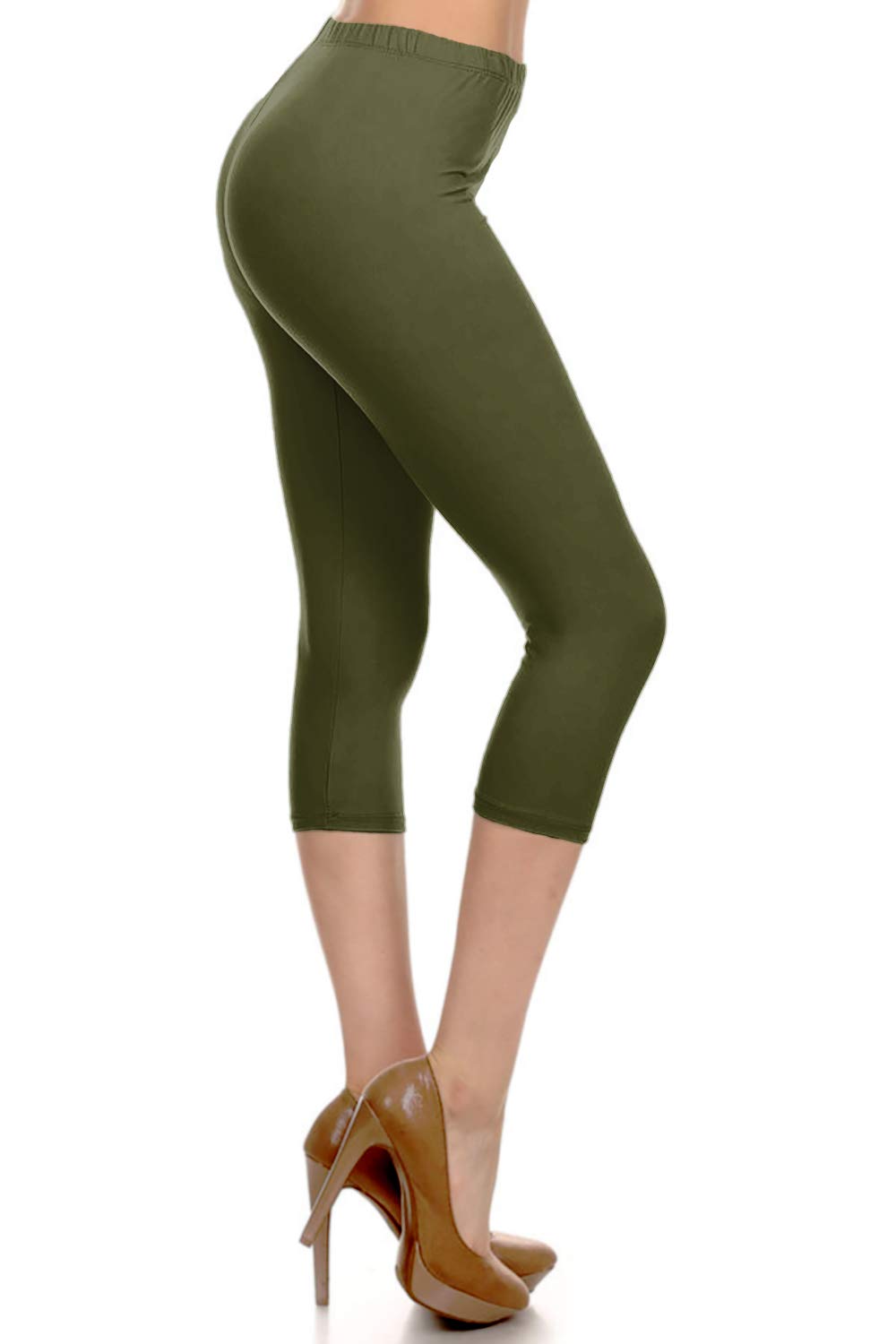 Leggings Depot Women's High Waisted No-Roll Leggings, 1" Waistband