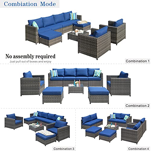ovios Patio Furniture Set, 9 PCS Big Size Outdoor Backyard Sets PE