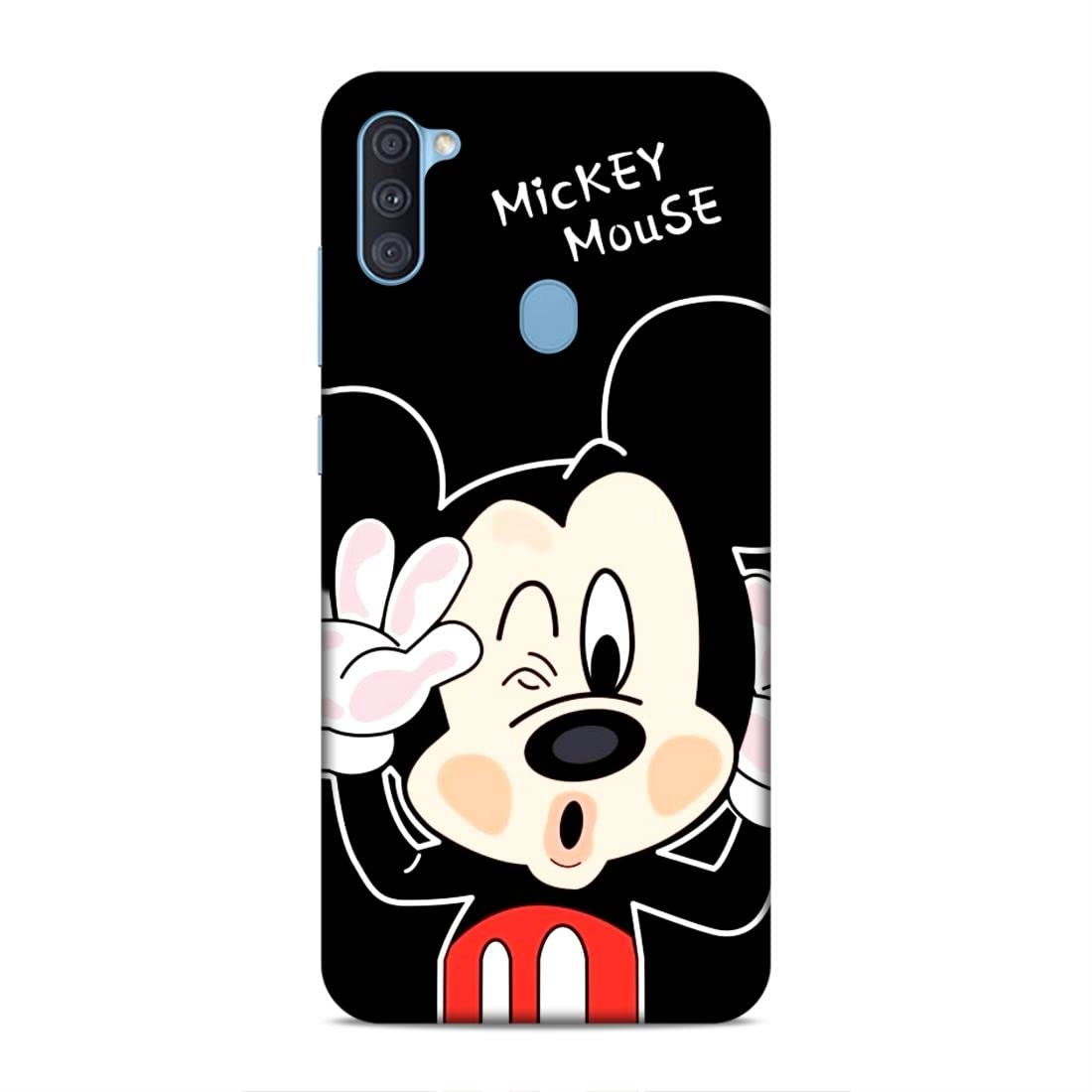 Lucent Crafts Mobile Back Cover Compatible for Samsung Galaxy A11 (Mickey Mouse Love Theme Printed) Shockproof | Lightweight | Slim-fit