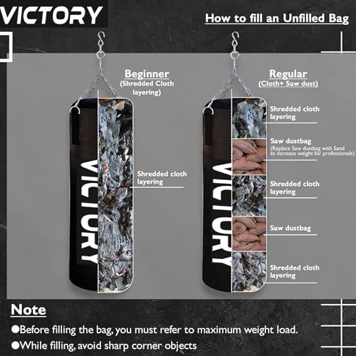 Victory 3 Feet Black Synthetic Leather Boxing Punching Bag - Image 3
