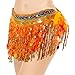 MUNAFIE Women's Belly Dance Hip Scarf Performance Outfits Skirt Festival Clothing Orange