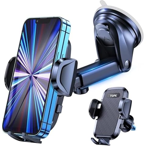 KNZ Car Phone Holder Mount for Car Windshield Dashboard Air Vent Universal Hands Free Automobile Cell Phone Holder Fit for iPhone Cover