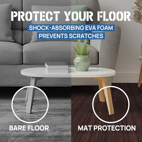 Image of Yes4All EVA Interlocking Mats, Puzzle Floor Tiles, Foam Floor Padding with Border for Furniture, Home Space, Living Room, Garage