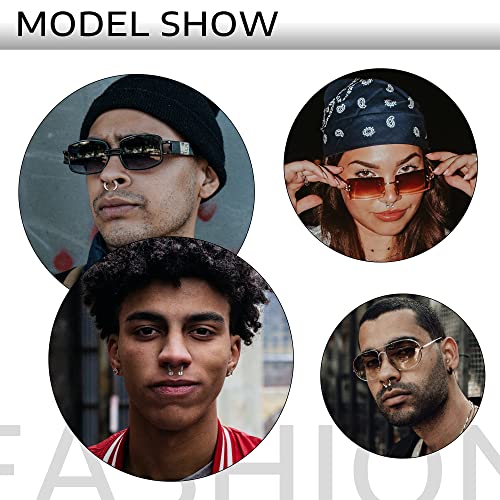 LOLIAS 16G-6G Septum Pincher Tapers Rings Acrylic Stainless Steel Internally Threaded Spike Horseshoe Barbells Septum Pincher Nose Ear Cartilage Stretching Kit for Women Men3