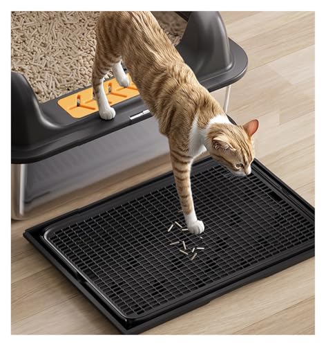 Arenero para gato abierto de acero inoxidable con lados altos miniatura 5