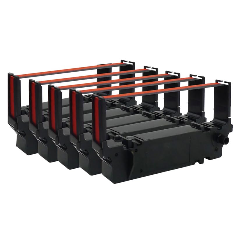 Inkjello SP700 BR Compatible Ink Ribbon Replacement For Star Micronics SP700,SP712,SP712R,SP742 Printers Black Red (5- Pack)