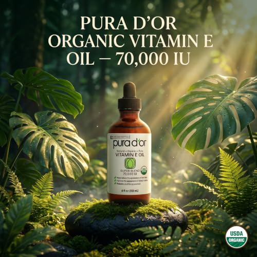 PURA D'OR ORGANIC Vitamin E Oil 70,000 IU Blend for Skin & Face, 4oz - image 6