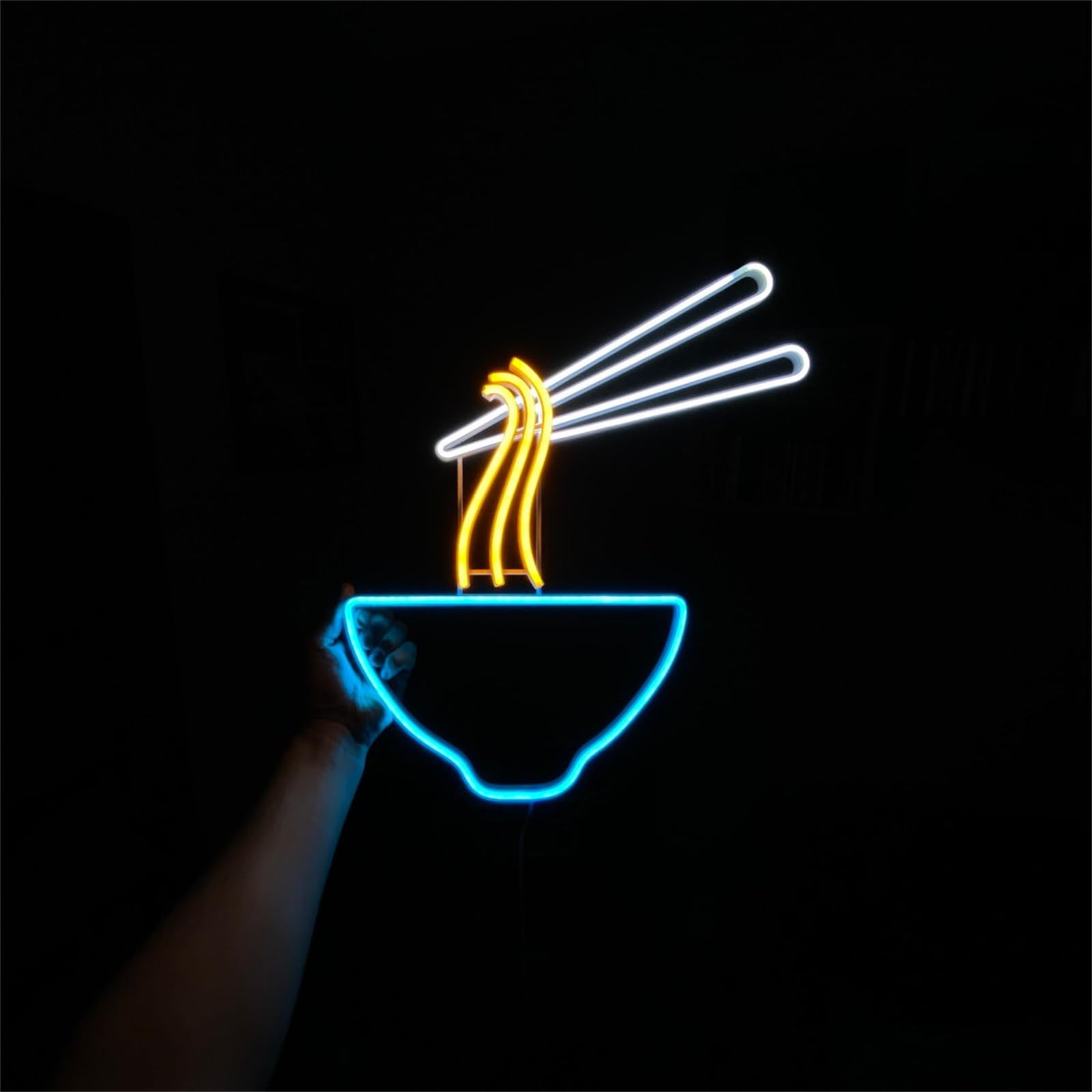 FINOTI Ramen Led Neon Lights for Wall Decor Noodle Light Up Signs for Restaurant Home Bar Kitchen Cafe Japanese Noodle Shop Decorations USB With Switch,M