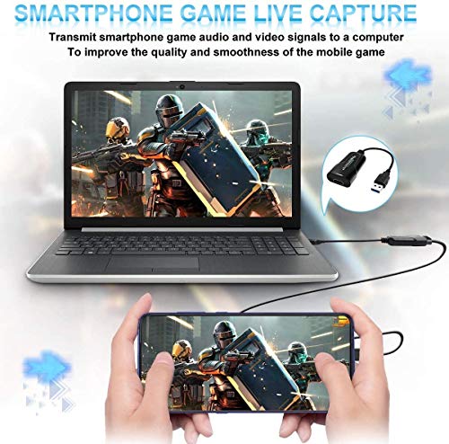 LONEA Capture Card USB 3.0 Video Capture Card 1080P 60fps HDMI to USB Adaptor HD Game Capture Stream Record Monitor Video Capture Card Streaming Devices for Live Broadcasts/Game - Thumbnail 7