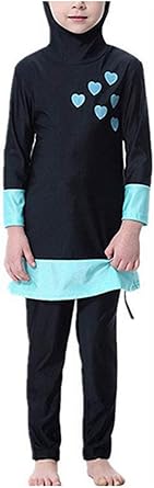 YEESAM Muslim Swimsuits for Girls Kids, Full Body Islamic Swimming Suits Burkini with Hijab Modest Swimwear