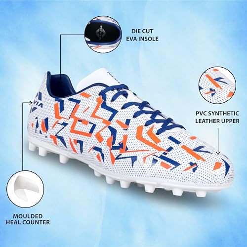 Image of Nivia Encounter Mg 2.0 Football Stud for Men, Synthetic Leather Upper, Lightweight Insole,High-Shear Strength TPU Outsole, Ideal for Hard & Grassy Surfaces