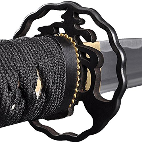 Handmade Sword - Japanese Samurai Katana Training Swords, Functional, Hand Made, Aluminum Alloy, Full Tang, Unsharpened, Black Wooden Scabbard