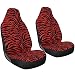 OxGord 2pc Integrated Zebra Bucket Seat Covers, Universal Fit for Car/Truck/Van/SUV, Red & Black
