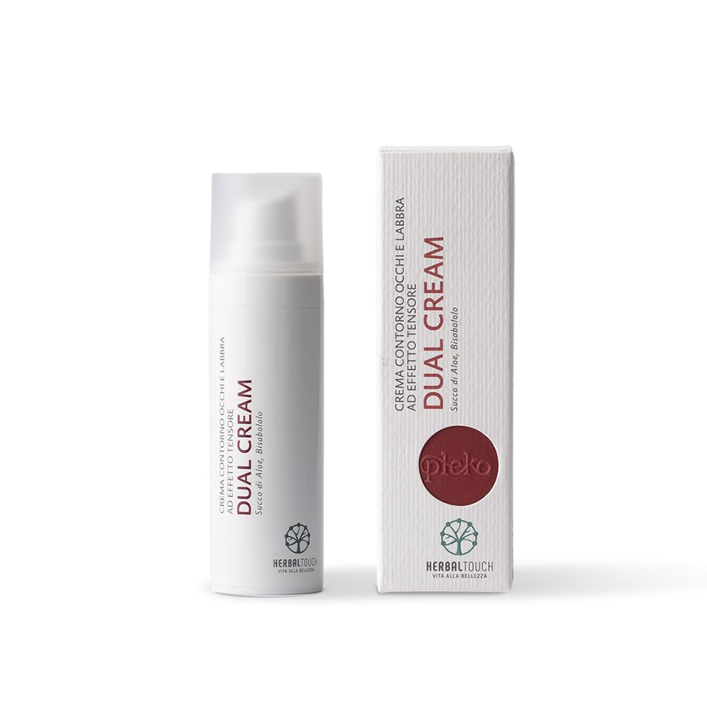 Dual Cream 30 ml Crema contorno occhi e labbra effetto tensore e rassodante, con Acacia del Senegal, Aloe Vera e Jojoba, riduce rughe, borse e occhiaie
