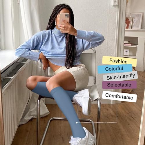 Image of Iseasoo 4 Pairs Compression Socks for Women Circulation-Best Support for Nurses,Running,Athletic,Travel