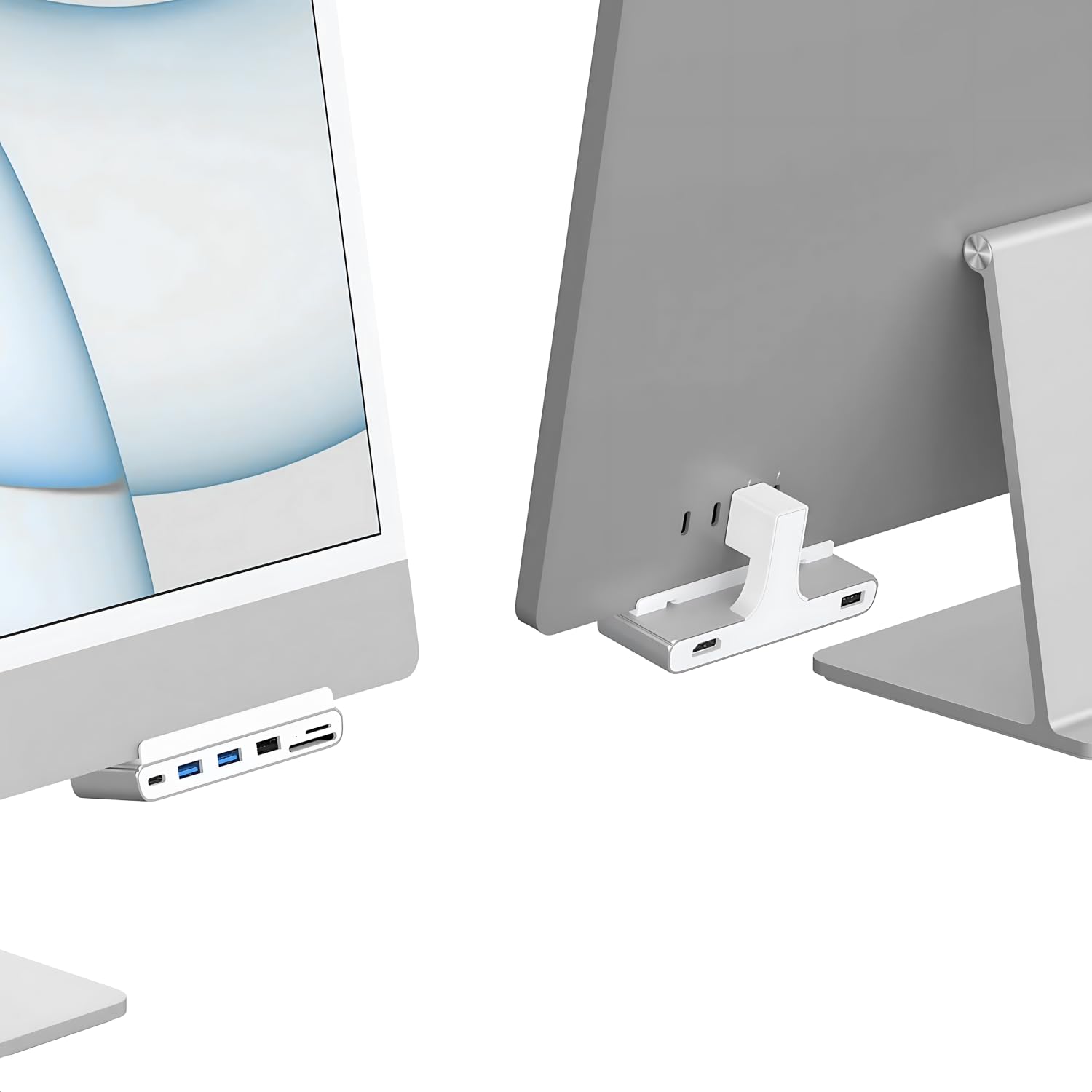 Hub USB-C do iMac 24 cali | adapter 7 w 1 z HDMI 4K 60 Hz, USB-C, USB 3.0, czytnik kart SD | kompatybilny z iMac M1, M3, M4 (2021-2025)