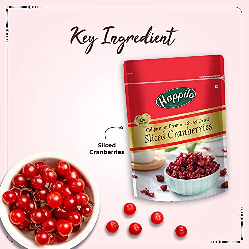 Image of Happilo 100% Natural Premium Whole Cashews, 200g & Premium Californian Dried and Sweet Sliced Cranberries, 200 g