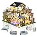 Cuteefun Maquette Maison Miniature pour Adulte à Construire, DIY Maison de Poupée Miniature Bois en Kit avec Meubles Musique Anti-Poussière Outils, Cadeau de Bricolage Artisanal (Cour poétique)