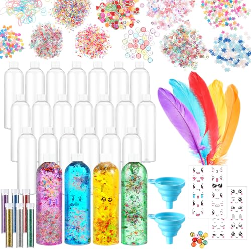 Baderke Sensory Bottles 24 Pack DIY Craft Supply