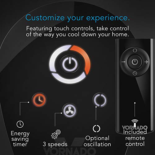 Vornado Oscr32 32" Oscillating Air Circulator Tower Fan With Remote Control, Timer, Standalone, Black #TOP2