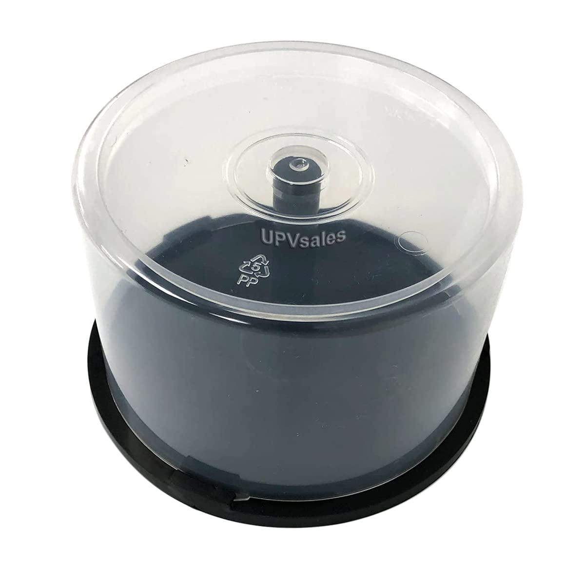 Empty CD, DVD, Blu-Ray 50 Disc Capacity Cake Box Spindle PVC Media Case Holder Cover Plastic Protective Container