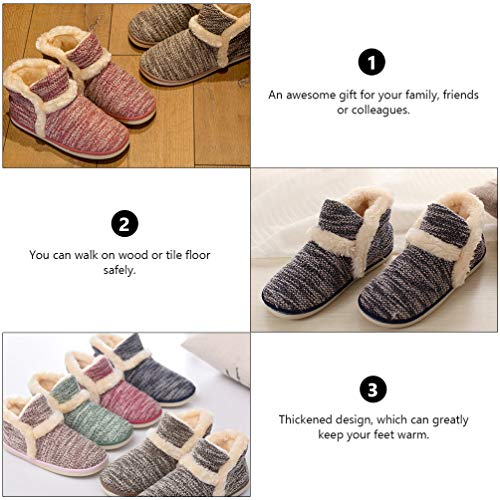 Holibanna Pantufas masculinas de pelúcia antibota, chinelos quentes de inverno para uso interno e ex