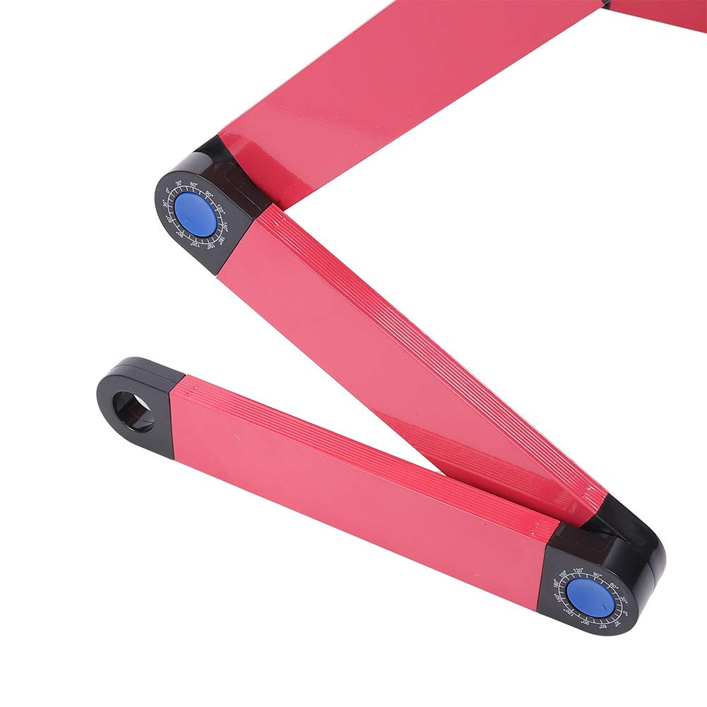 Annadue Escritorio Plegable para Computadora, Mesa para Computadora Portátil con Soporte para Mouse, Escritorio de Cama para Disipación de Calor, para Portátil para Uso Doméstico (Rosa roja)