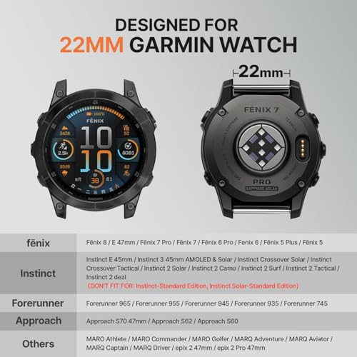 Correa compatible Garmin Fenix 8 47mm nylon 22mm miniatura 3