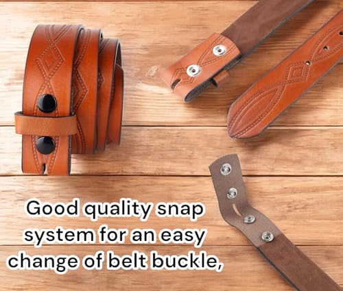 Image of F&L CLASSIC Western Belt without buckle for men - Full Grain Leather Cowboy Belts for jeans - One Piece Leather strap belt