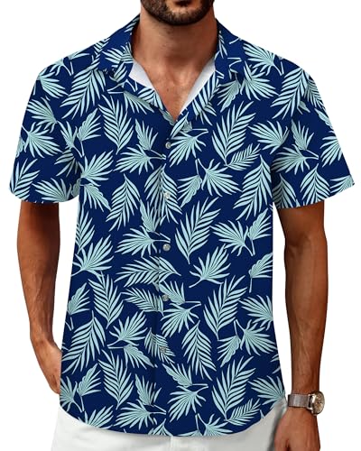 Image of Hawaiian Shirt for Men Tropical Shirts Summer Beach Button Down Short Sleeve Luau Aloha Floral Cruise Vacation Outfit 2026