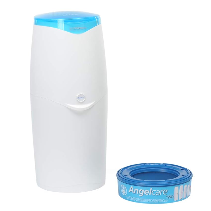 Immagine del prodotto Foppapedretti Mangiapannolini Maialino, Bidoncino Getta Pannolini, 1 Ricarica inclusa (fino a 180 pannolini), trattiene cattivi odori con tecnologia brevettata EVOH, H56 P28 L25 cm (Bianco/Turchese)