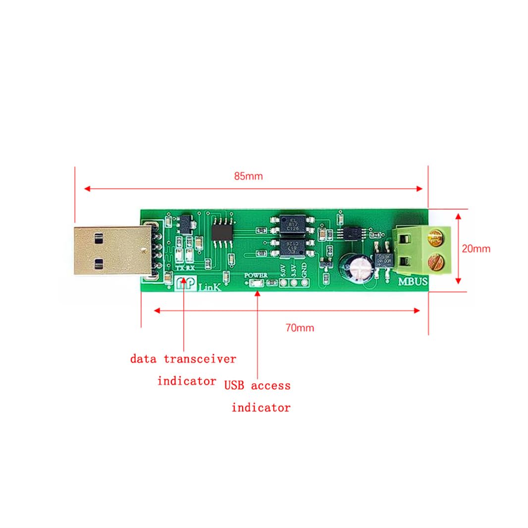 Générique USB-M-Bus Master/Slave Module for Smart Control/Meter Industrial Grade USB to M-Bus Master/Slave Converter Communication Module (Slave)