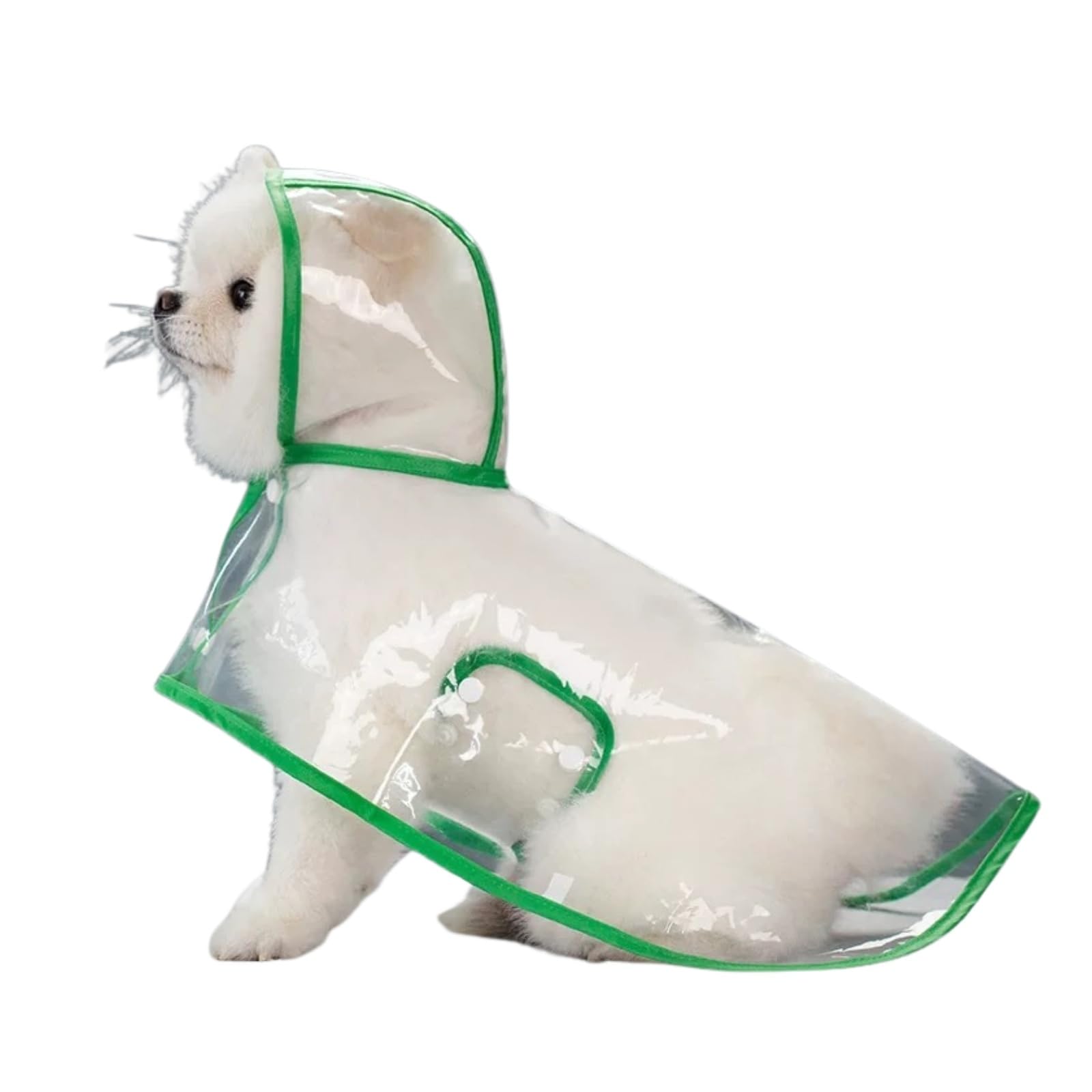 BT Bear Transparent Waterproof Dog Raincoat,Lightweight Pet Rain Coat Rain Jacket for Puppy Small Dogs Outdoor, Green_XS