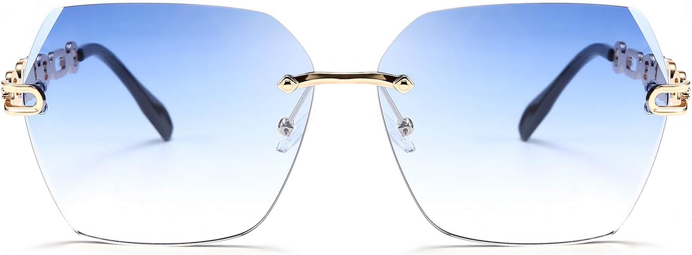 FEISEDY Classic Rimless Sunglasses Women Metal Frame Diamond Cutting Lens Sun Glasses B2567 - Image 9