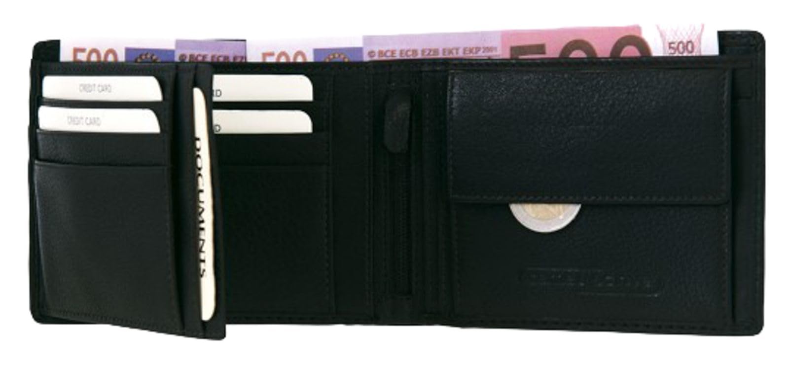 camel active, Cordoba, portfel męski, format poziomy, czarny, 12,5 x 2 x 9,5, torba na ramię