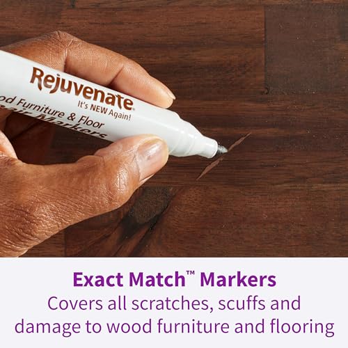 rejuvenate exact match wood furniture amp floor repair markers 6 count brown markers cover all scratches scuffs and damage to wood furniture and flooring