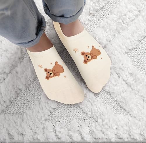 Image of Violet Mist Women No Show Socks Animal Patterned Low Cut Liner Socks Girls | Non Slip Invisible Socks, Novelty Funny Pattern Footies Flat Boat Socks Casual, Summer