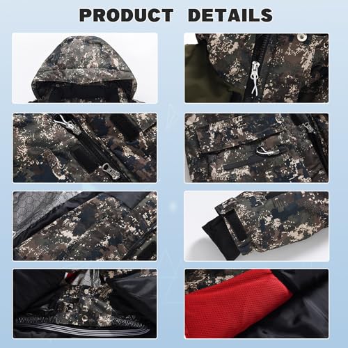 HOUZONIY Herren Skianzug Set Herren Schneeanzug Warmer Winddichter 2-Teiliger Schneeanzug(359+Schwarz L)