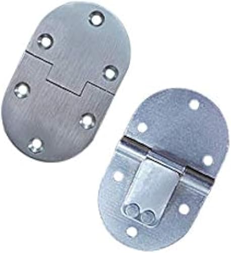 Miniatura 5 de QCAA Bandeja de mayordomo de latón macizo, bisagra de mesa plegable, 2-12" x 1-12" x 0.118 in, latón antiguo cepillado, paquete de 2, fabricado en