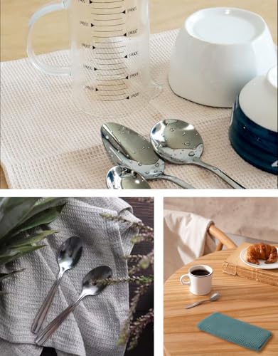 Jogoico Paños de Cocina 100% Algodón, 6 Unidades Toallas de Cocina 35x35 cm, Toallas de té, Trapos de Cocina Ultra Suaves y Altamente absorbentes para Secar los Platos-Multicolor - imagen 7