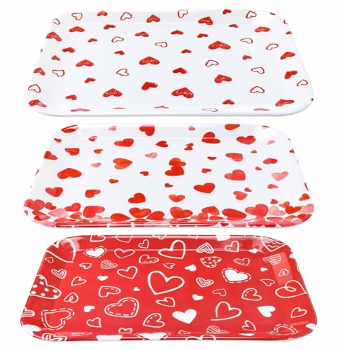 MUNILAIL 3 PCS Valentines Serving Trays 12.8 x 10 Inch